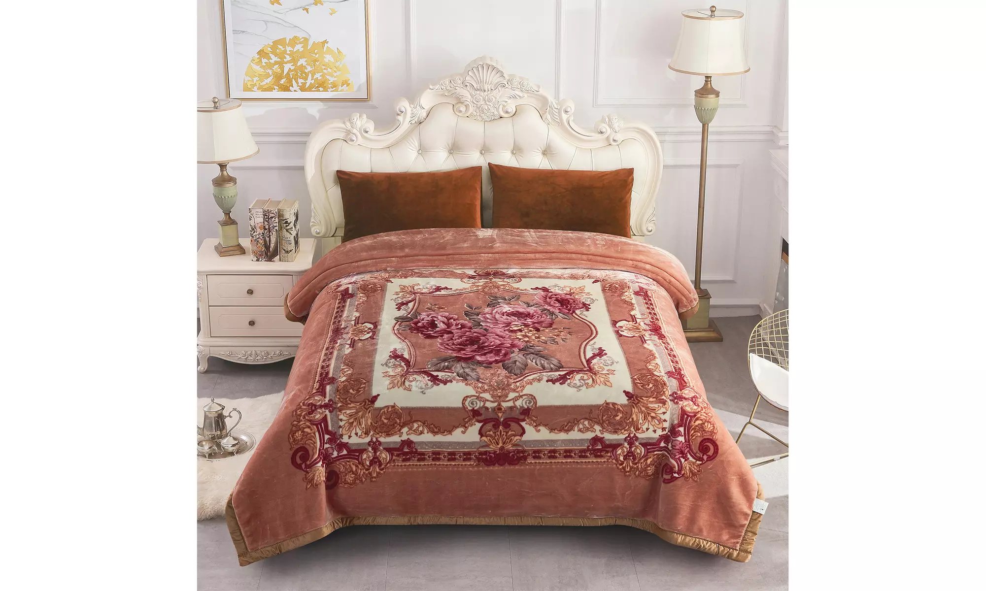 JML Heavy Fleece Blanket,2 Ply Printed Bed Blanket For King Size,85"x93",10Lb