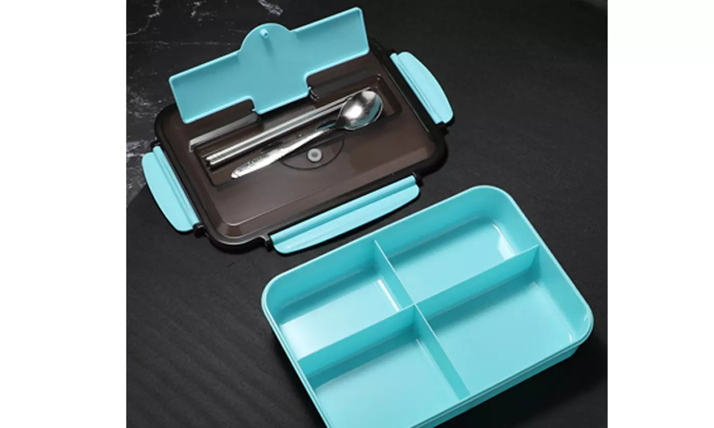 1400ML Microwave Bento Lunch Box Leak-Proof Food Containers With Spoon & Fork