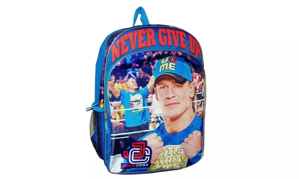 John Cena WWE Never Give Up 16" Kids Backpack with Front Pocket - Blue - Primary Image