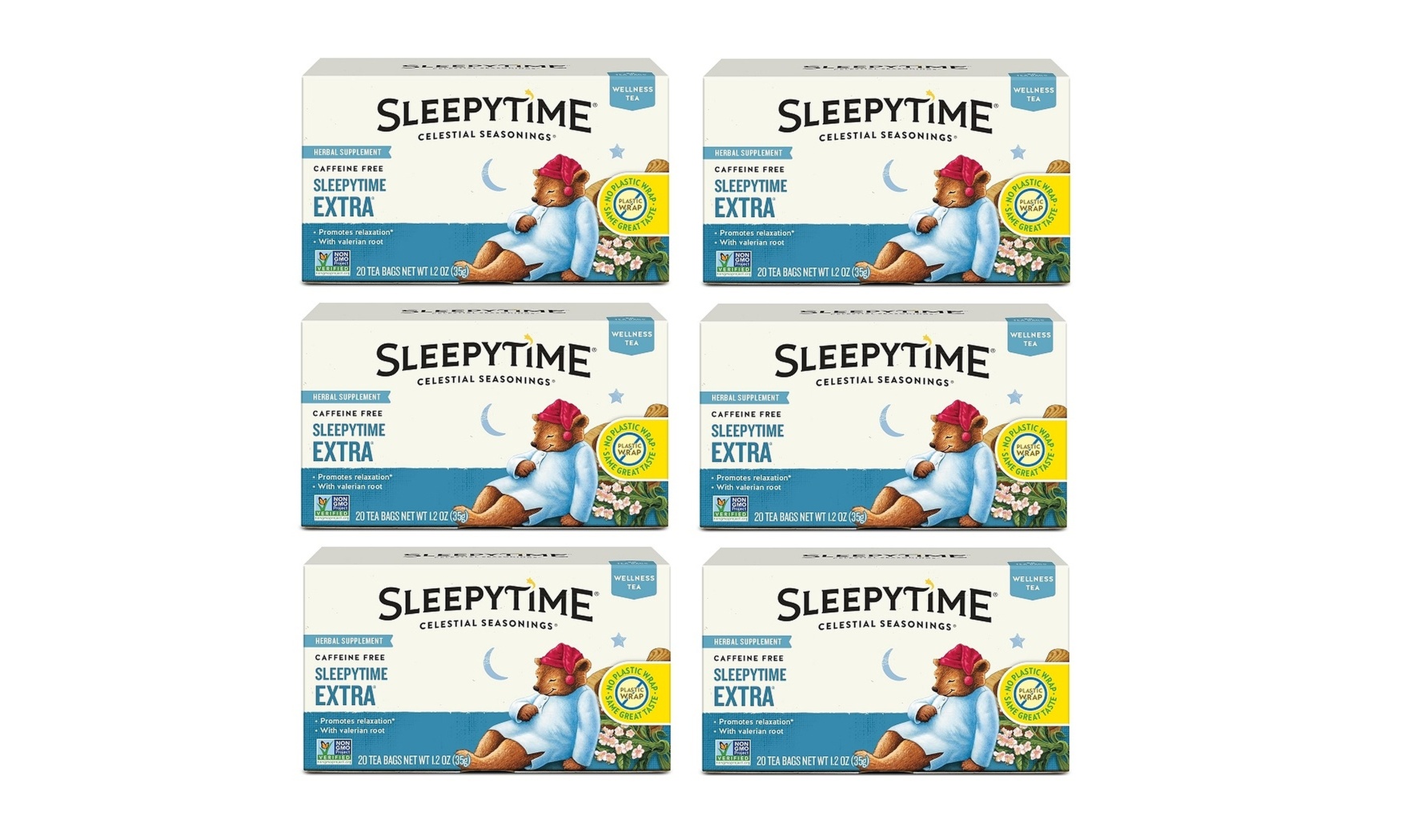 6 Pack Celestial Seasonings Sleepytime Extra Herbal Tea 20 Count