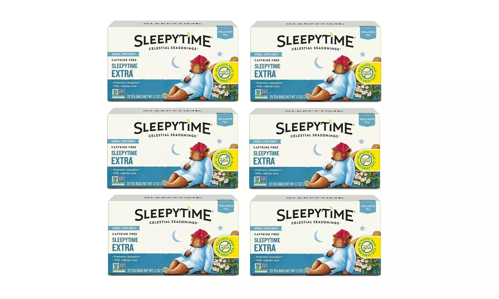 6 Pack Celestial Seasonings Sleepytime Extra Herbal Tea 20 Count