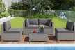 Costway Outdoor Patio Sectional Sofa Couch PE Rattan Conversation Set - Second Medium