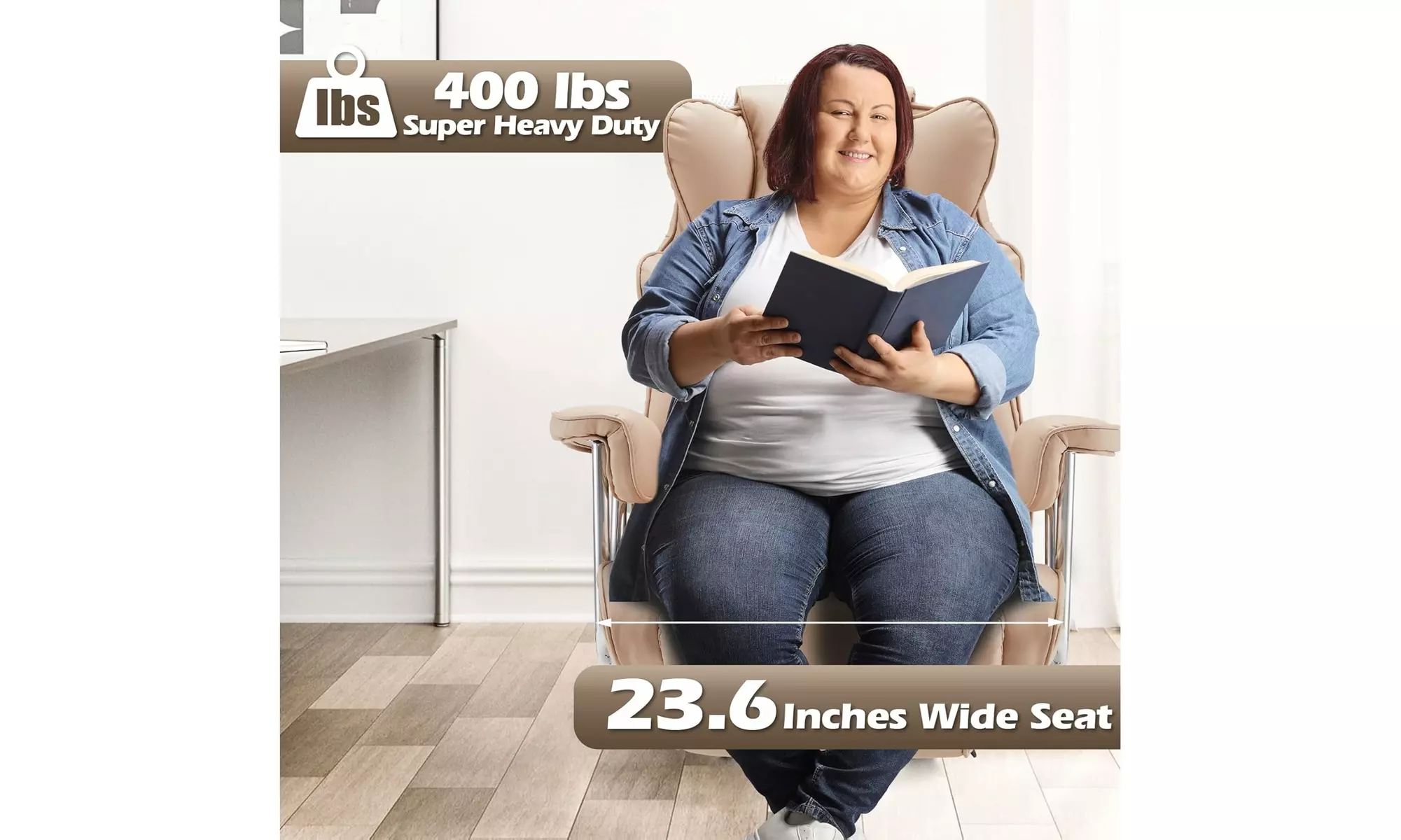 Executive Reclining Office Chair with Extendable Footrest – High Back Padded Desk Chair for Home Office