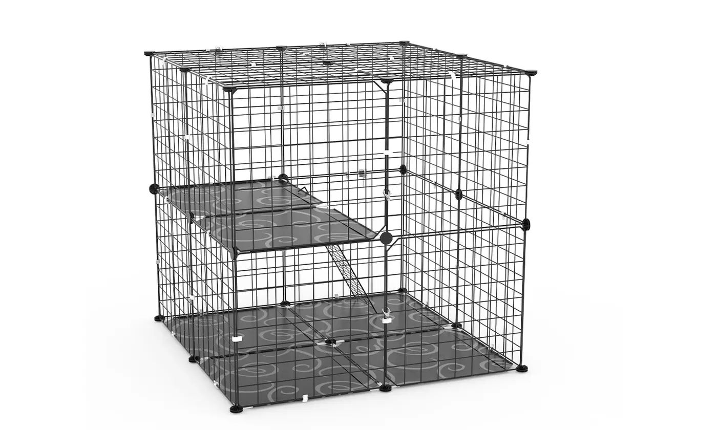 iMounTEK 2-Tier & 3-Tier Cat Cages Indoor Pet Playpens for 1-2 Cats
