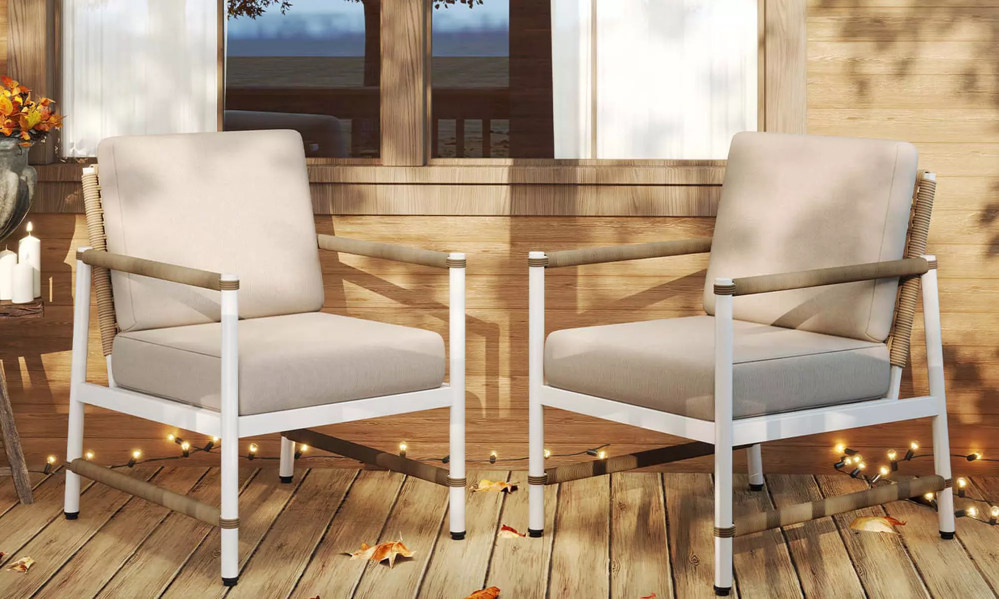 Costway Modern Bistro Set Set with Thick Cushions and Coffee Table  - Primary Image