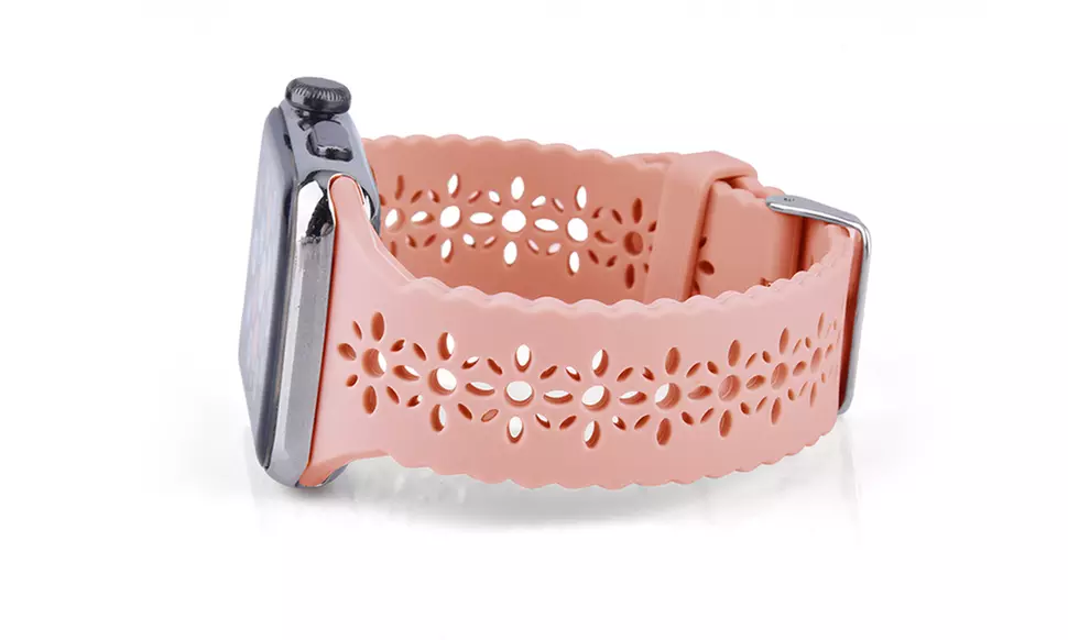 Lace Silicone Apple Watch Band Strap Laser Cut Scalloped Series 1-7 & SE