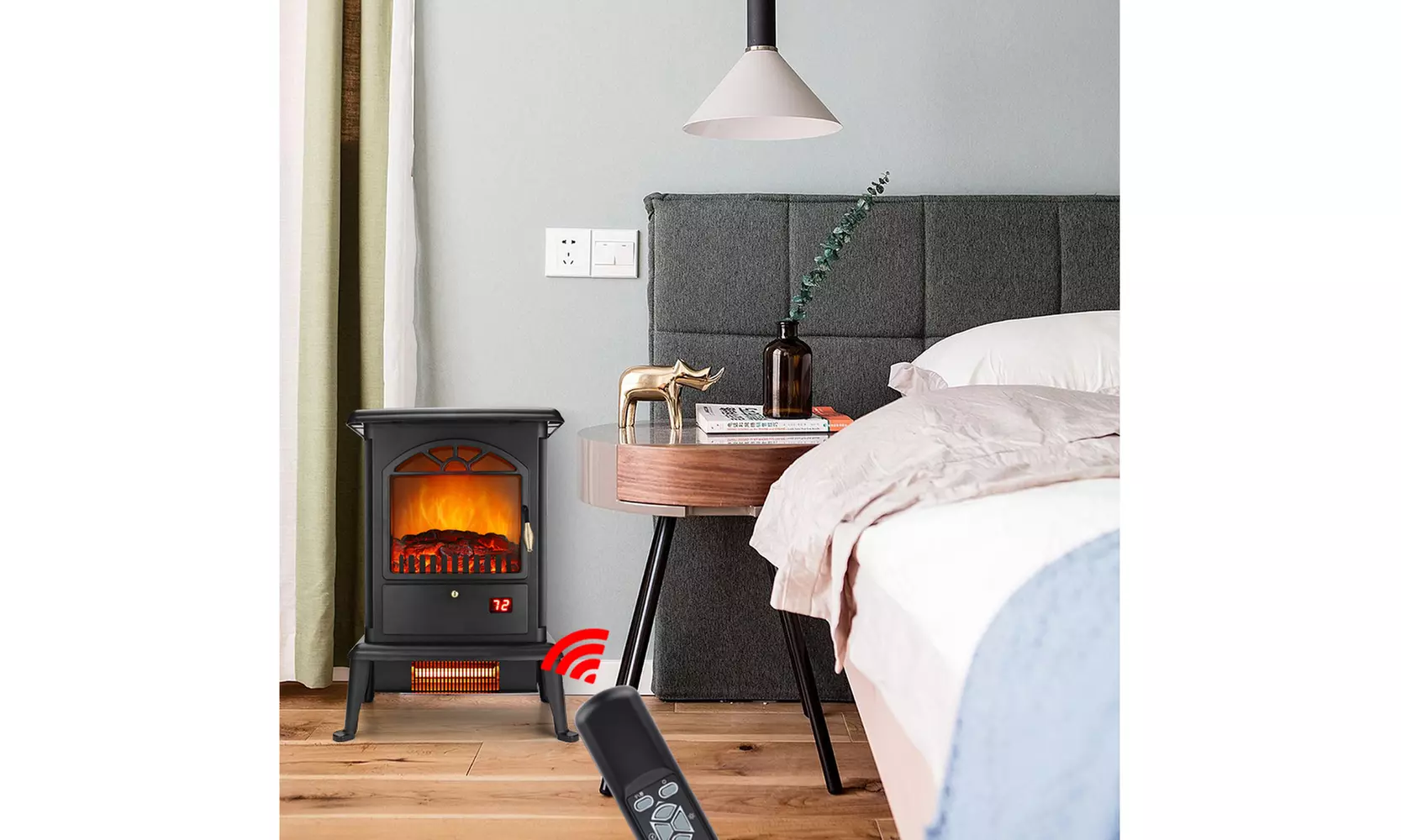 3D Electric Stove ,1500W Electric Fireplace with Life-like Flame & Sparks - Primary Image