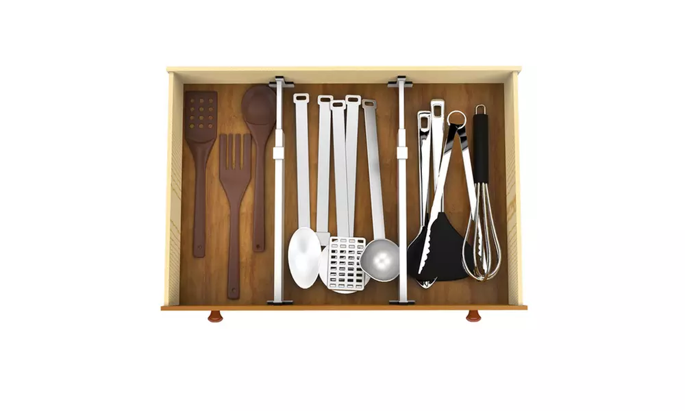 Expandable Drawer Divider and Organizer - Set of 2 Adjustable Separators - Second Medium