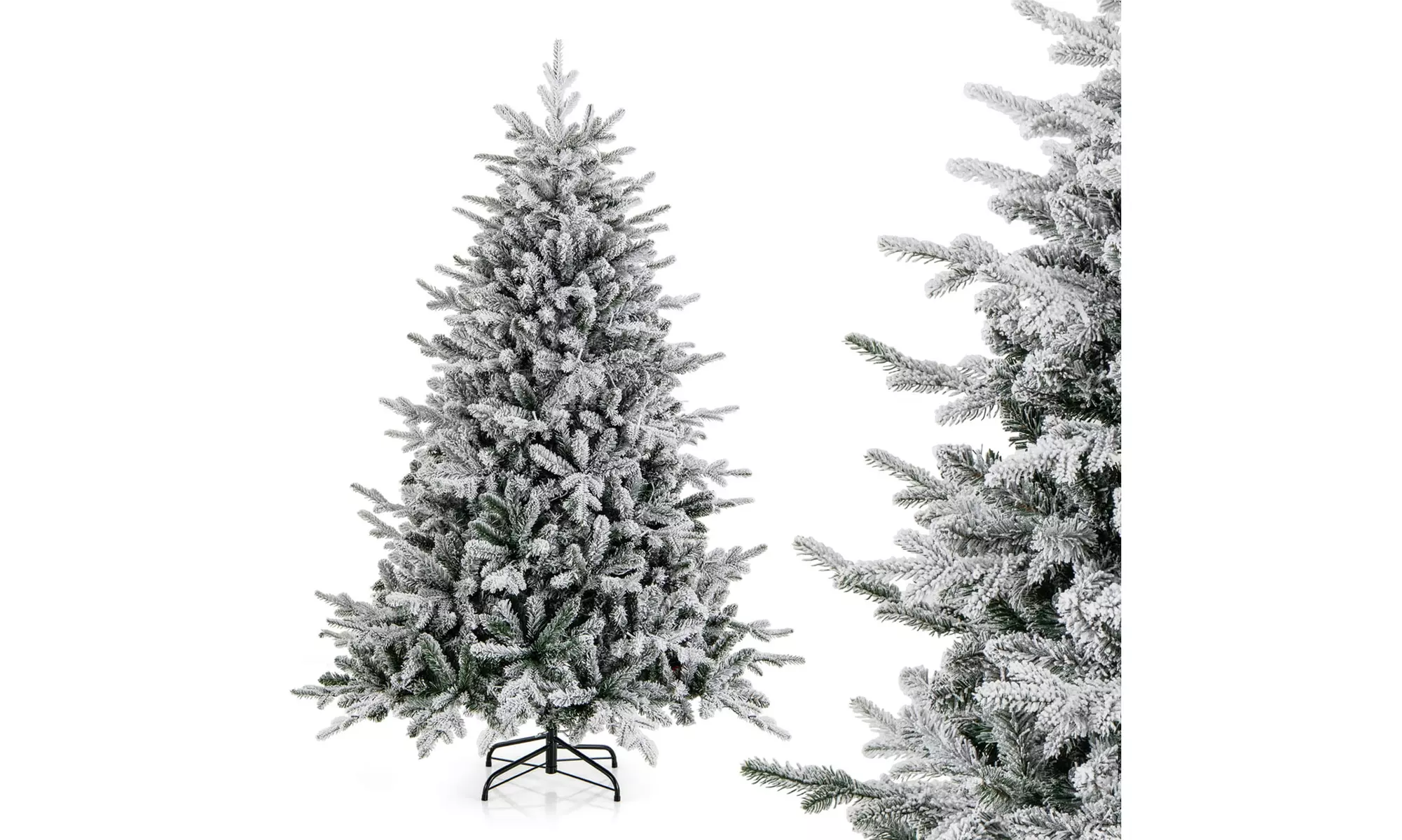 Costway 4.5/6/7 FT Christmas Tree with 8 Lighting Modes Multi-Color LED Lights