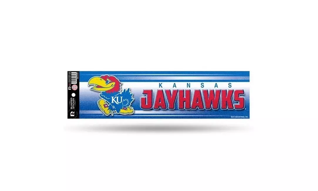 Kansas Jayhawks Glitter Bumper Sticker - Primary Image