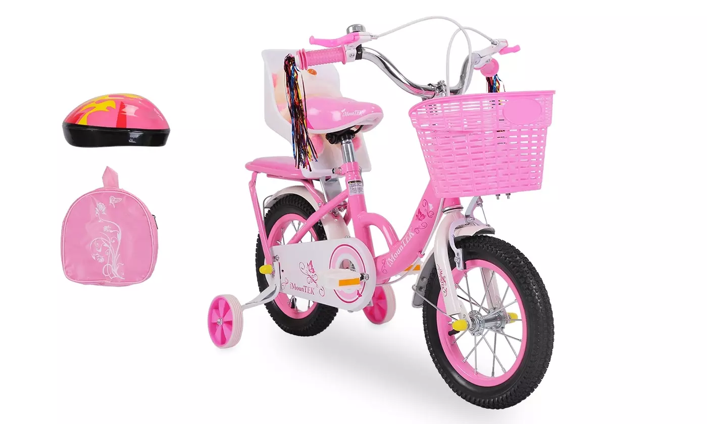iMounTEK Kids' Bike with Helmet, Backpack, Streamers, & Training Wheels