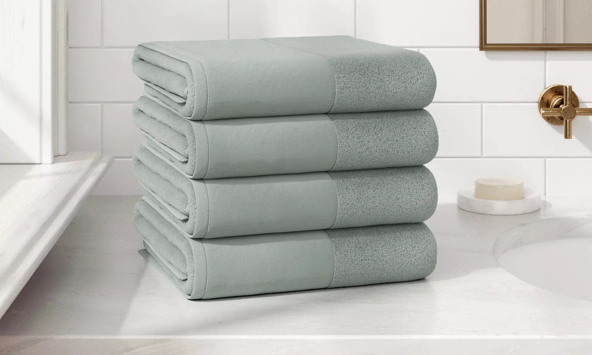 Ultra-Soft Cotton Linen-Like Border Towels