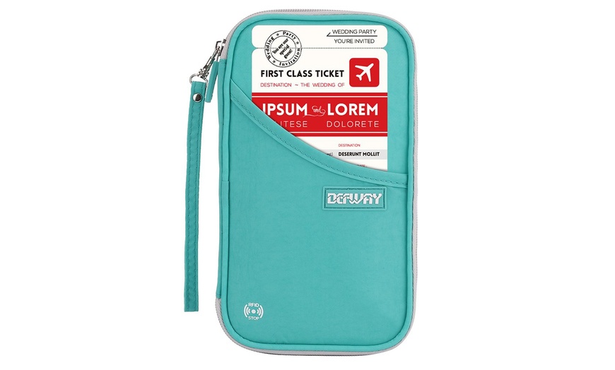 Image 30: Travel Wallet RFID Blocking Document Organizer Bag