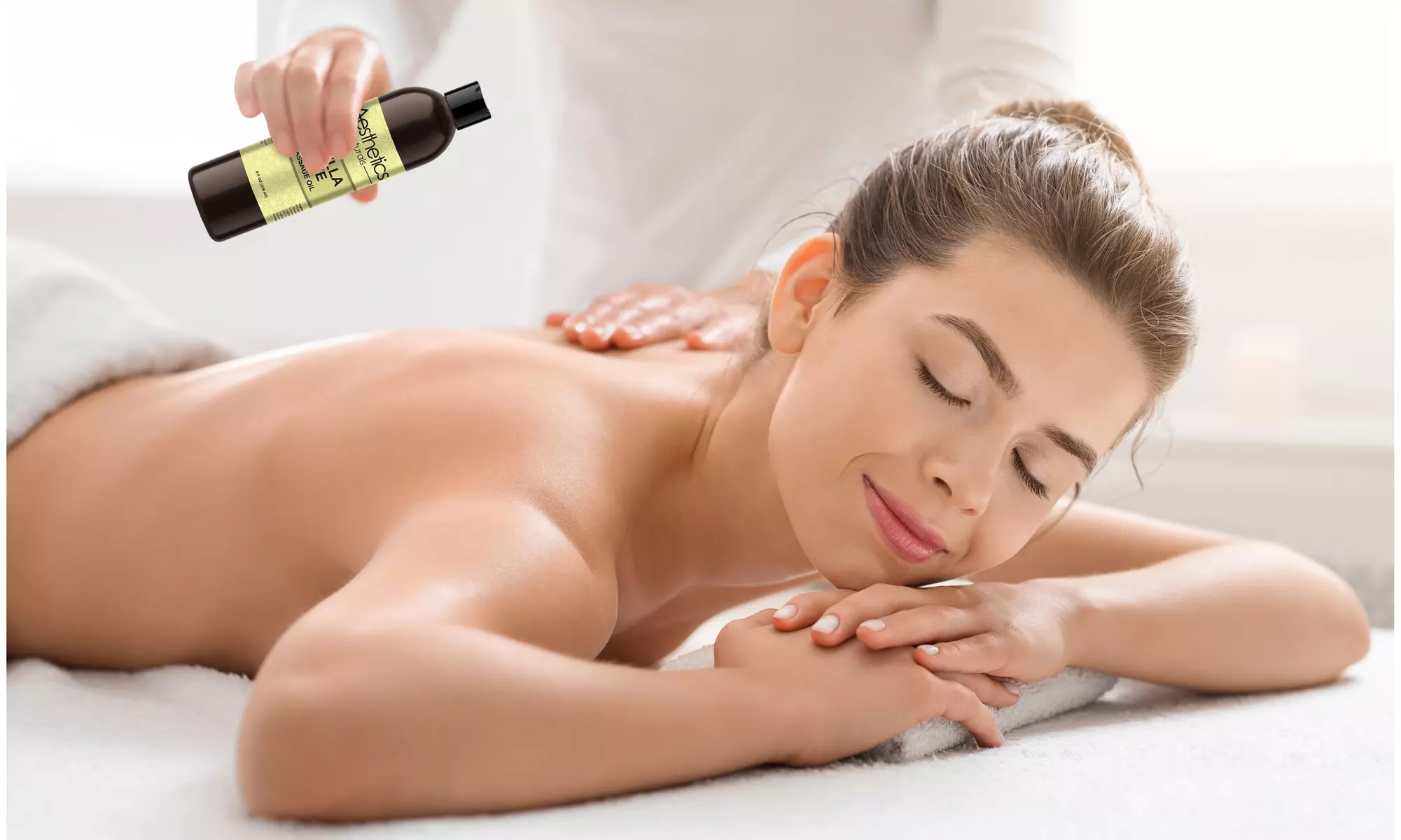 Aesthetics Naturals Sore Muscle Massage Oil, Rose Massage Oil (8fl OZ)