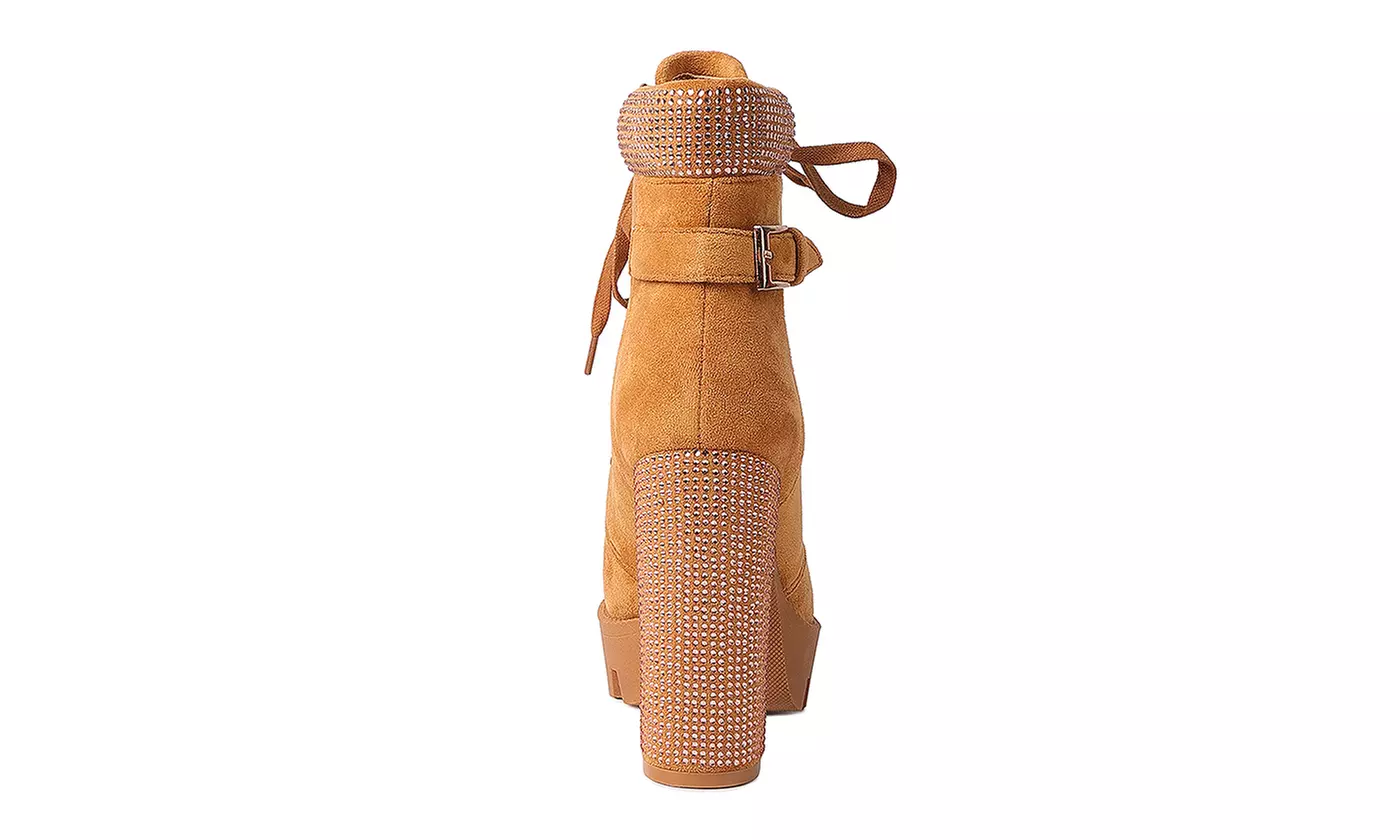 London Rag Birch Block Heeled Ankle Booties