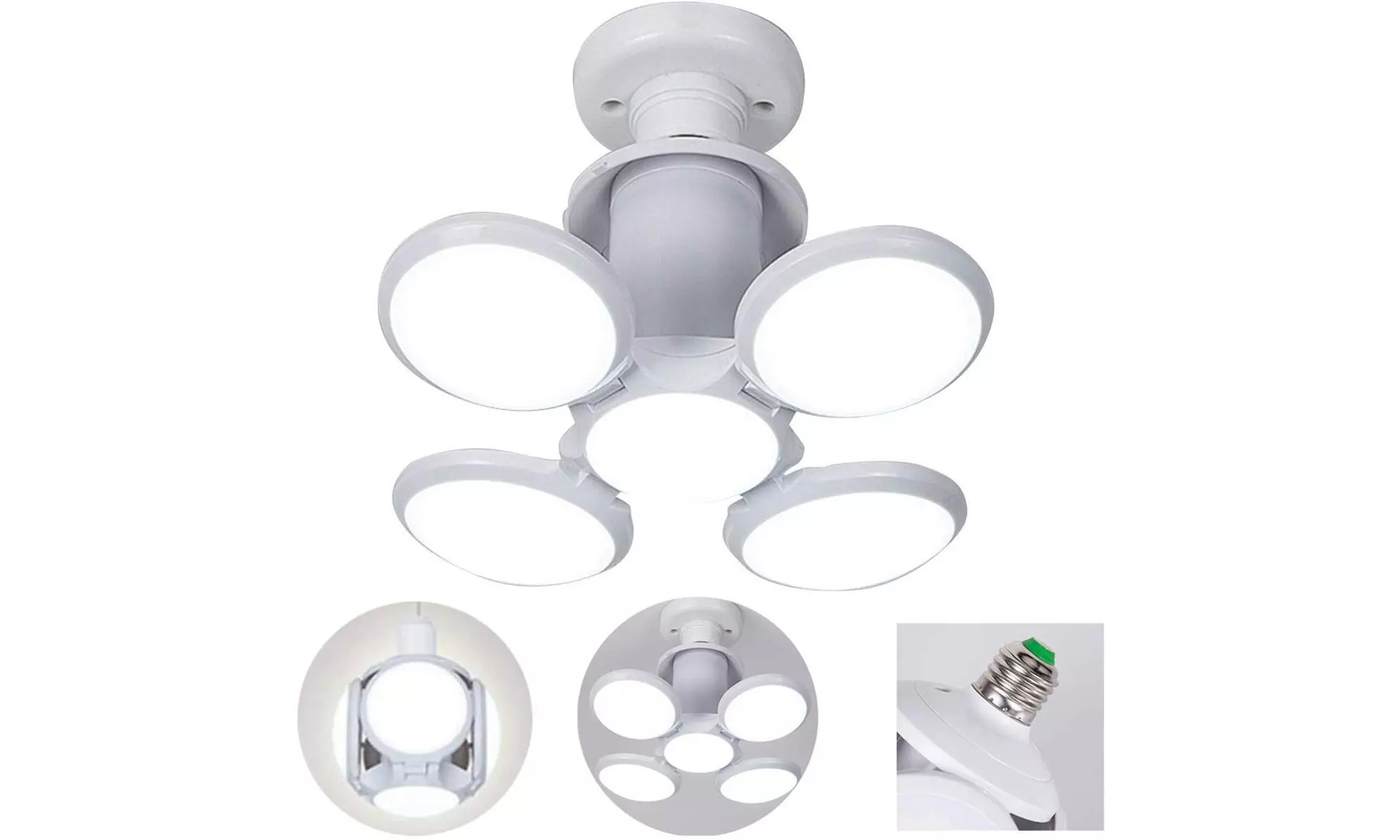 E27 Football UFO Lamp LED Workshop Folding Light Garage Deformable Ceiling Bulb