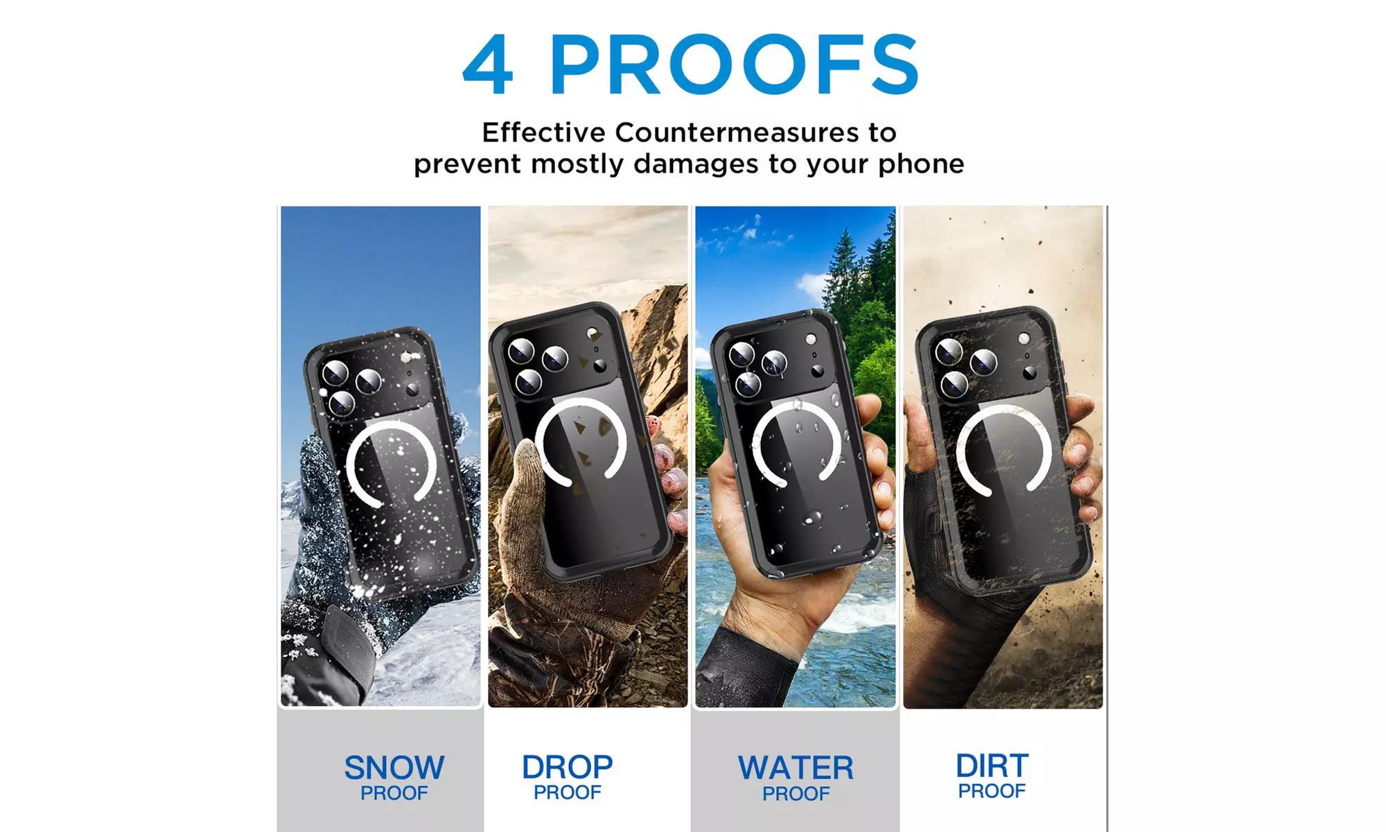 For iPhone 17 Pro Max Air Waterproof Magnetic Heavy Duty Shockproof Case