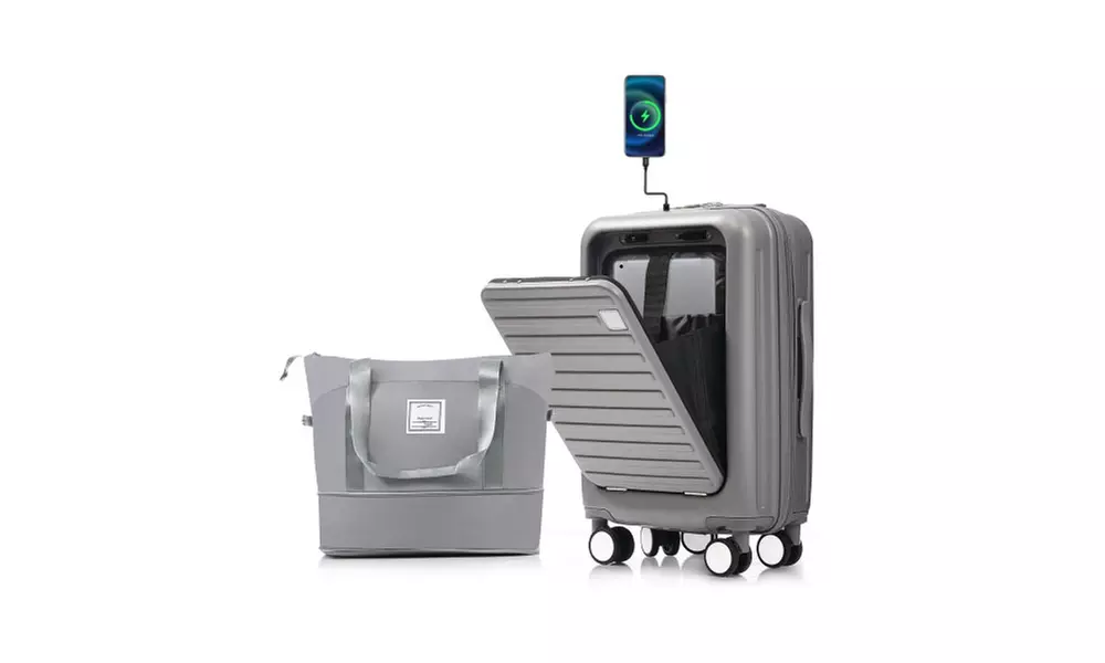 20-Inch Carry-On Luggage with Expandable Travel Bag Set