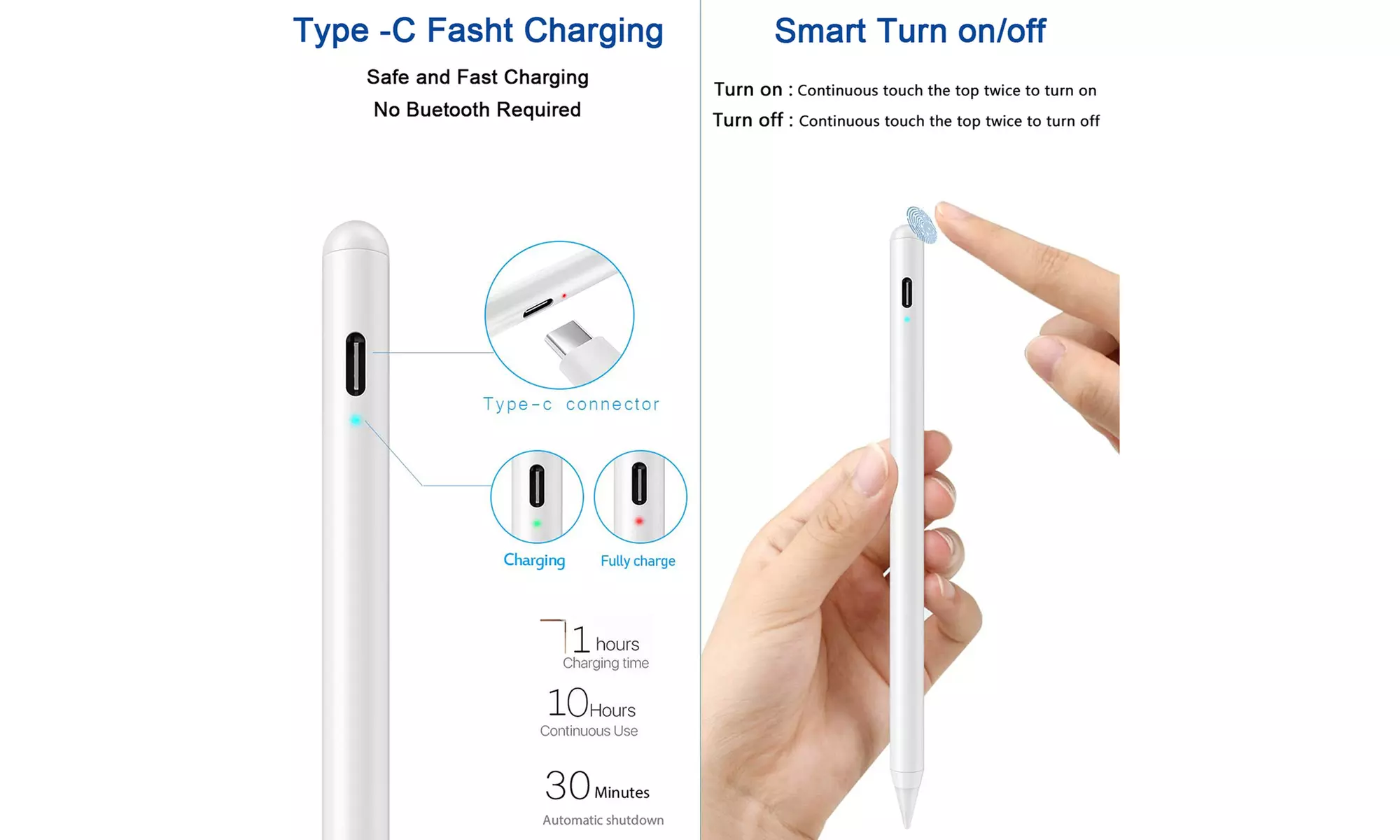 Stylus Pencil Pen For Apple iPad 9th/7th/8th/Air 3rd/4th/Mini iPad Pro