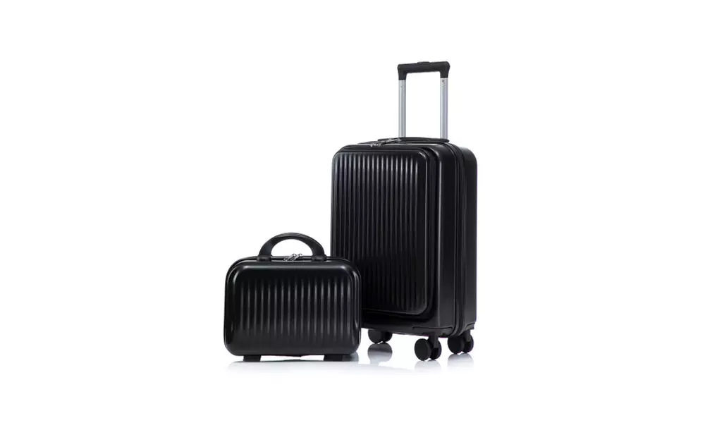 Lightweight 2-Piece Hardside Set with Carryon Front Pocket & USB Port