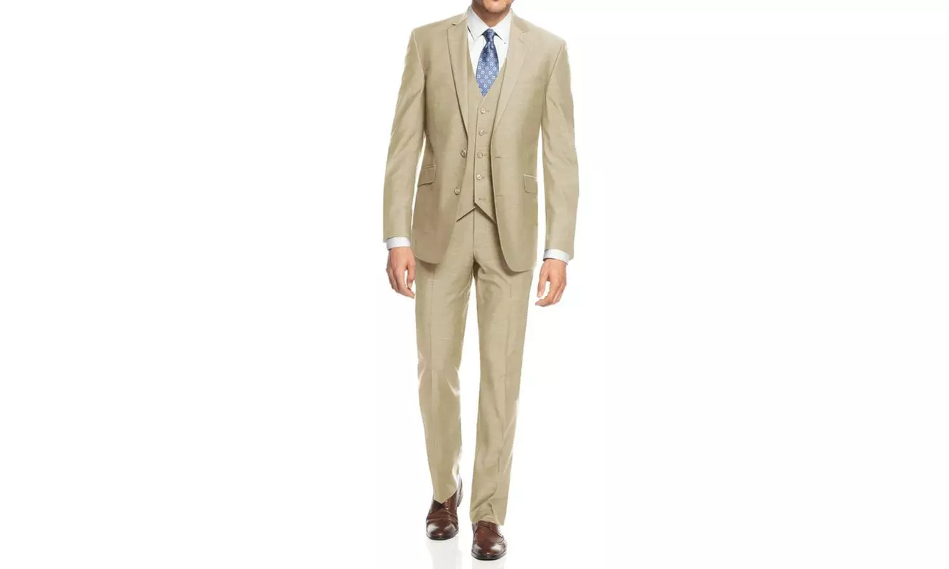 Men's Slim Fit 3-Piece Solid  Suits - Second Medium