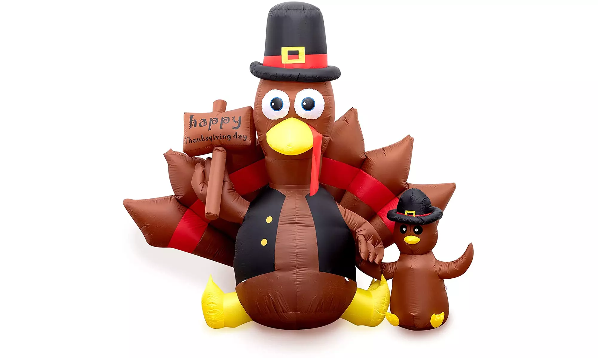 6ft Inflatable Turkey Thanksgiving Decoration w/ Built-in LED Lights - Second Medium