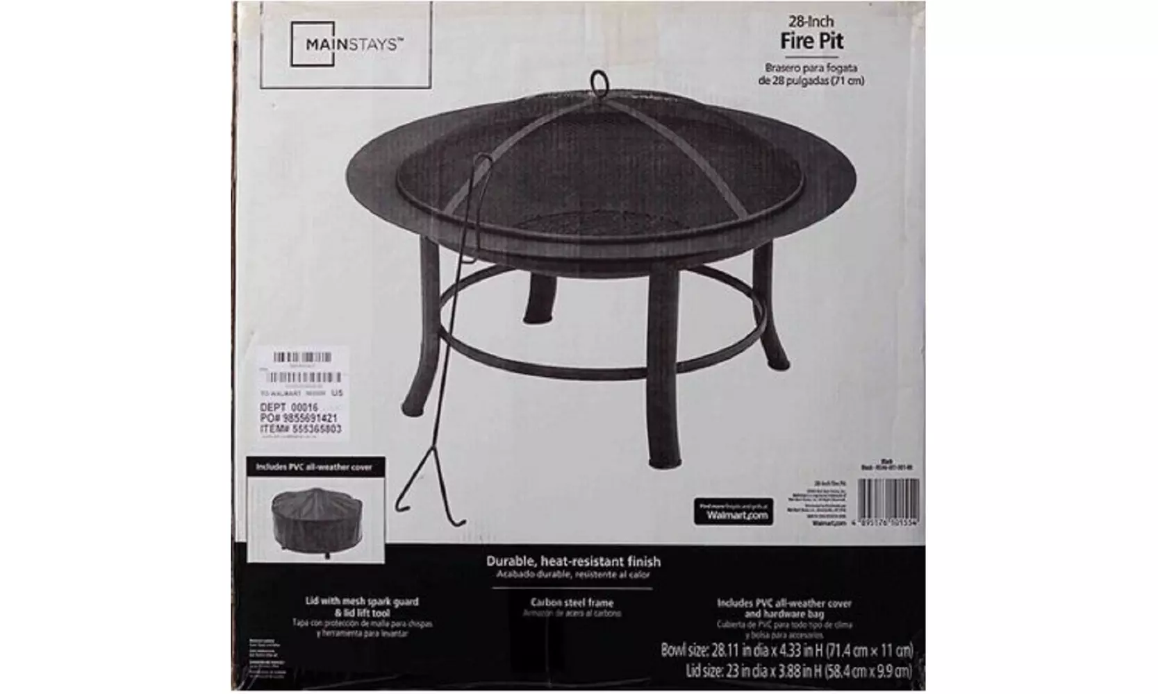Mainstays 28" Fire Pit - Second Medium