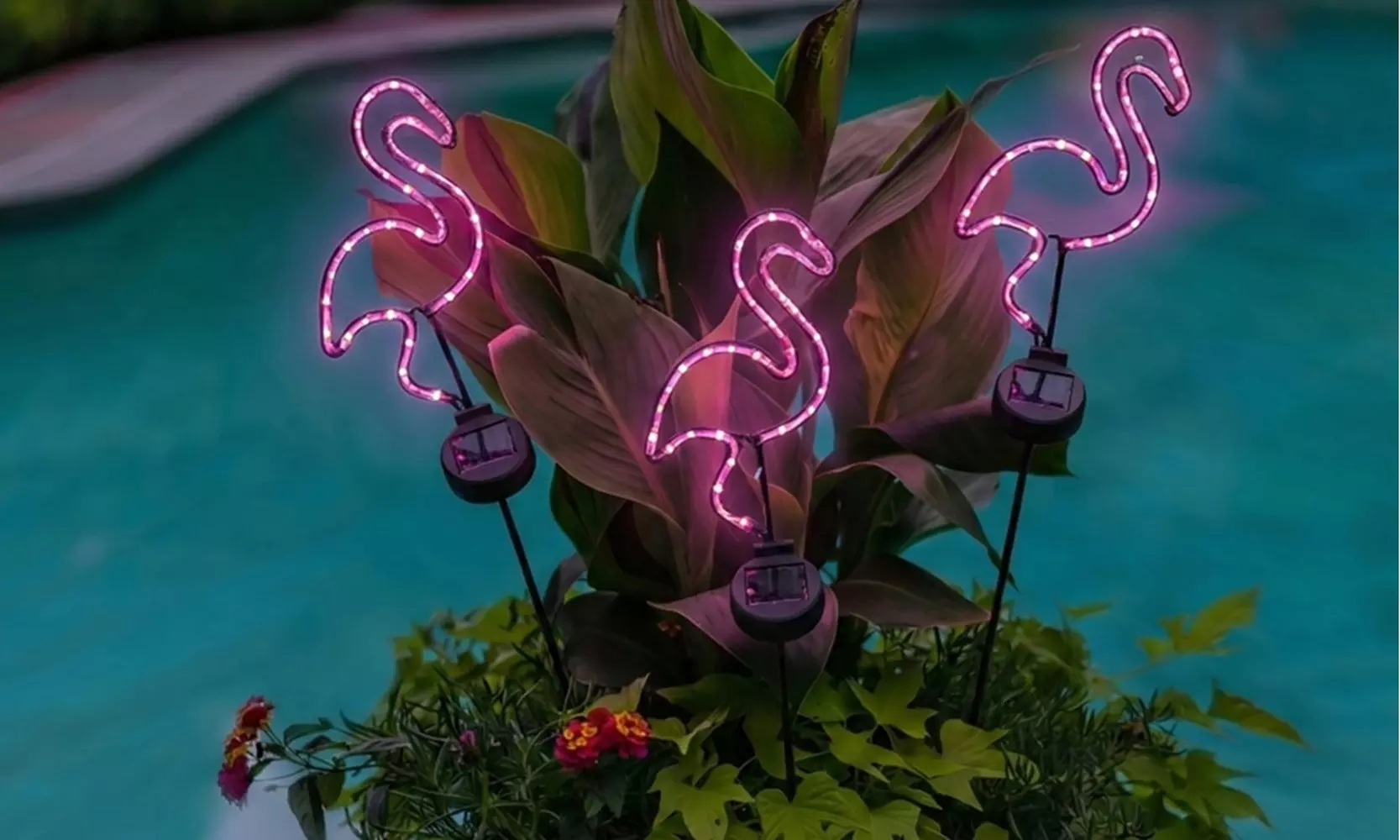 Outdoor Solar Powered LED Decorative Garden Stake Light (Set of 2) - 5 Options