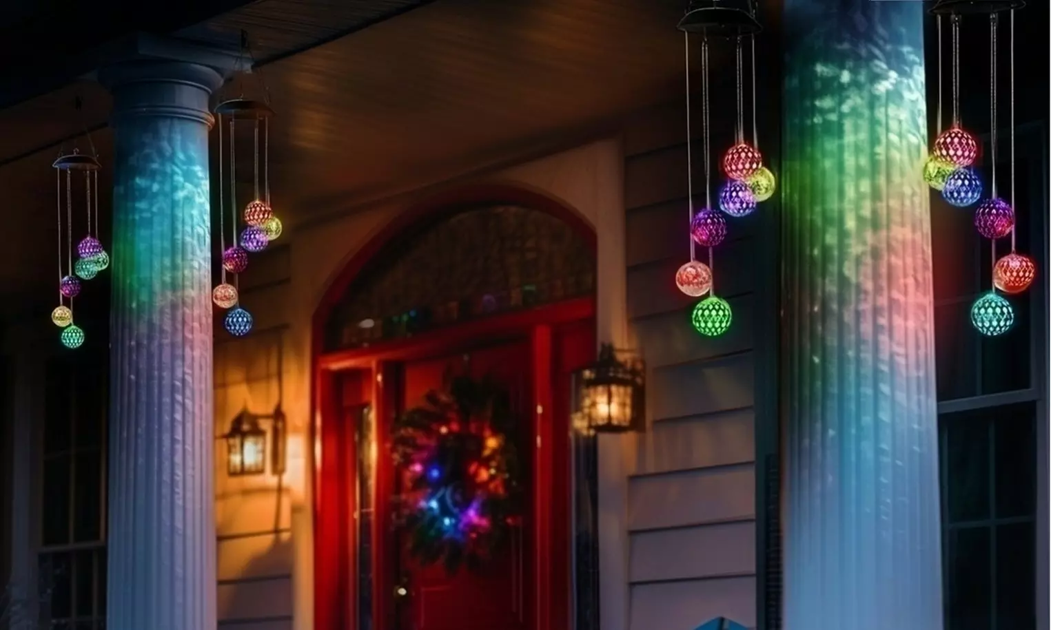 Solar Color Changing Multicolor LED Mobile Wind Chime (1or 2 Pack)