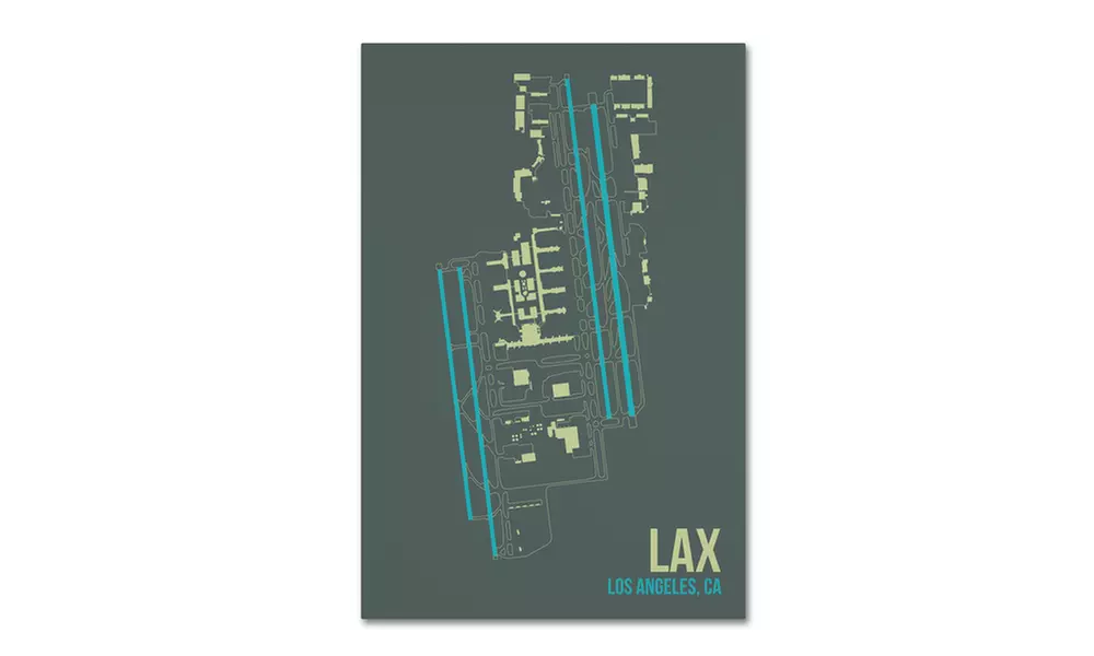 08 Left 'LAX Airport Layout' Canvas Art - Primary Image