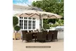 Costway 15.5 FT Extra-Large Patio Umbrella with LED Solar Lights - Second Medium