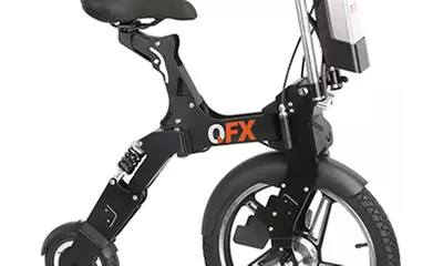 QFX BIK-6 Black Electric Bike, Unfold & Go, Black - Primary Image