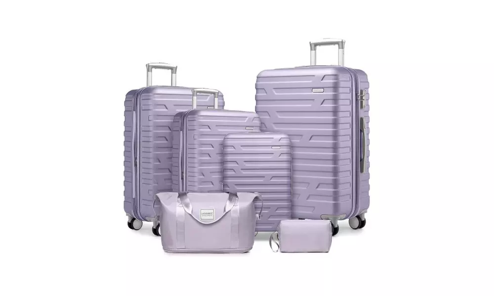 Six-Piece Luggage Set with Expandable Suitcases