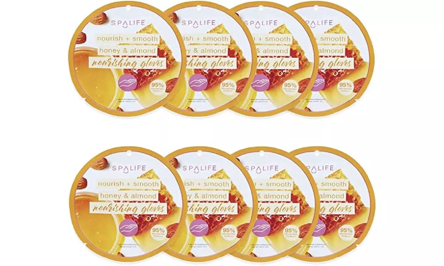 SpaLife nourishing and smoothing honey & almond, nourishing hand gloves - 8 pack - Primary Image