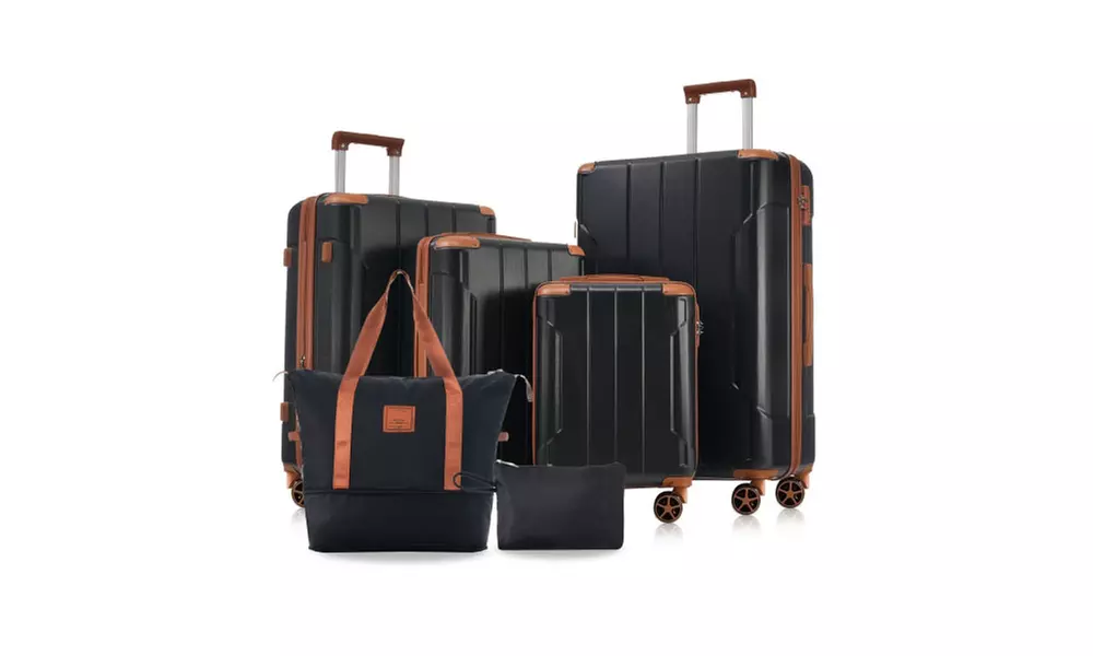 4-Piece Expandable Spinner Luggage Set with TSA Locks and Packing Cubes