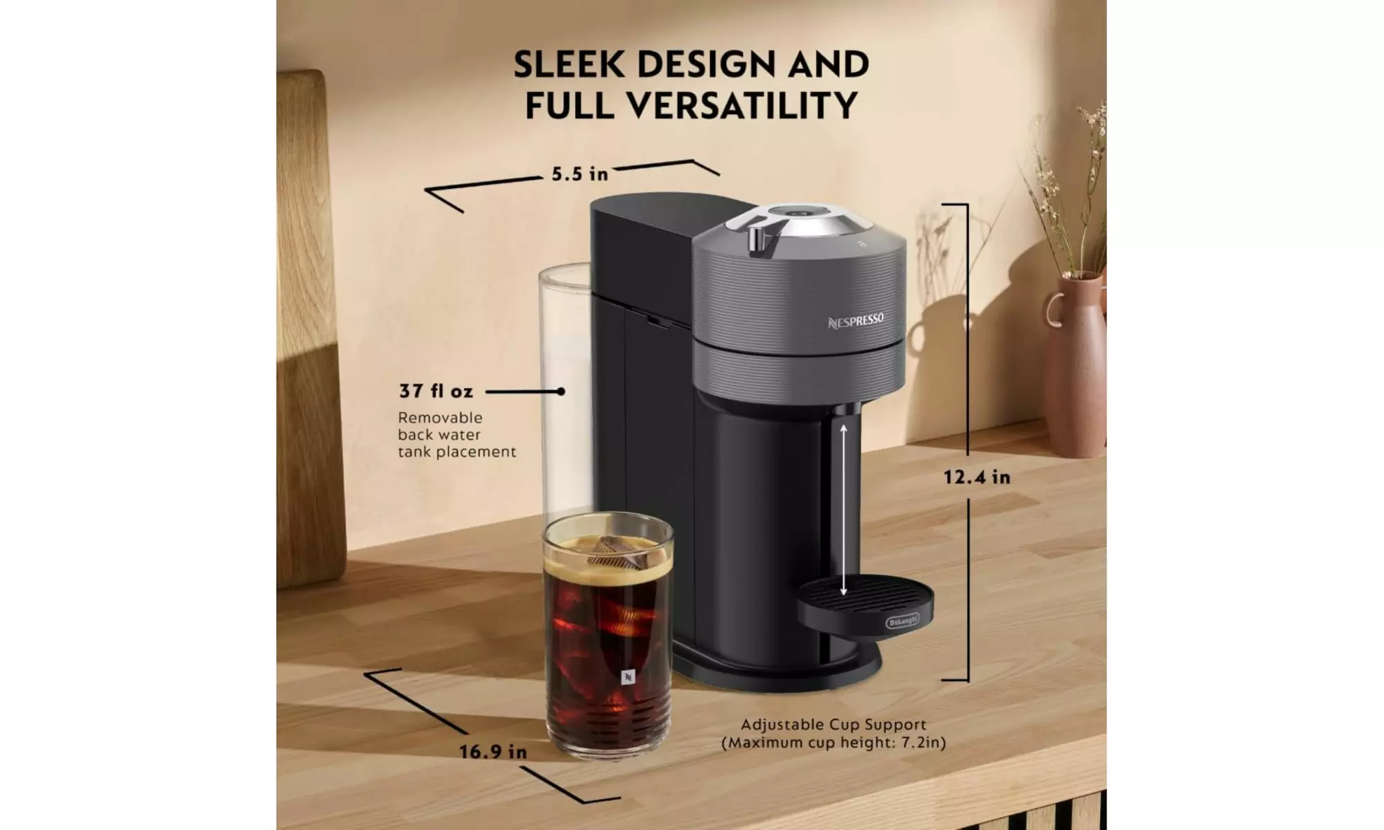 Refurbished Nespresso Vertuo Next Coffee and Espresso Maker, A-Grade