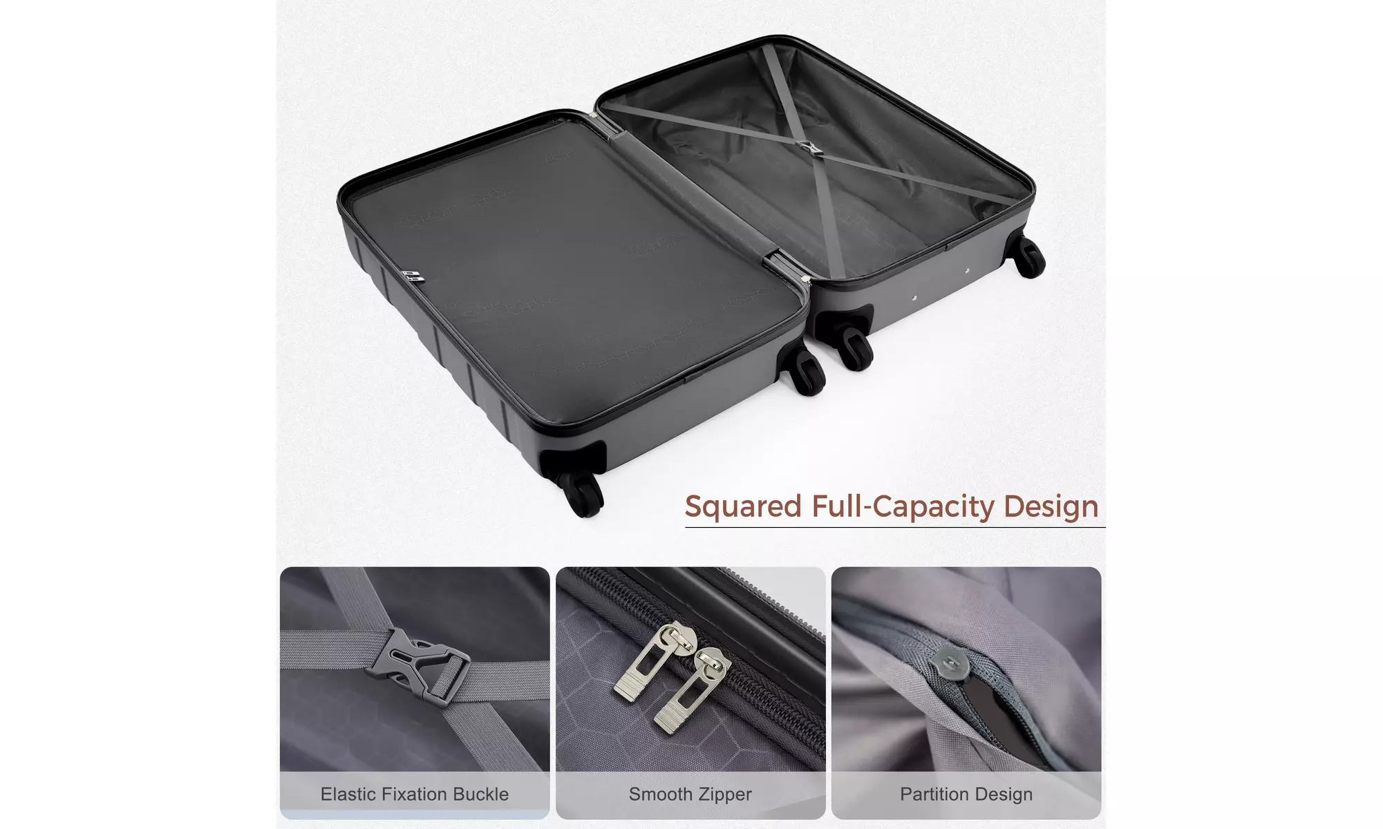 New Model ABS Luggage Hardside Lightweight Durable Suitcase sets