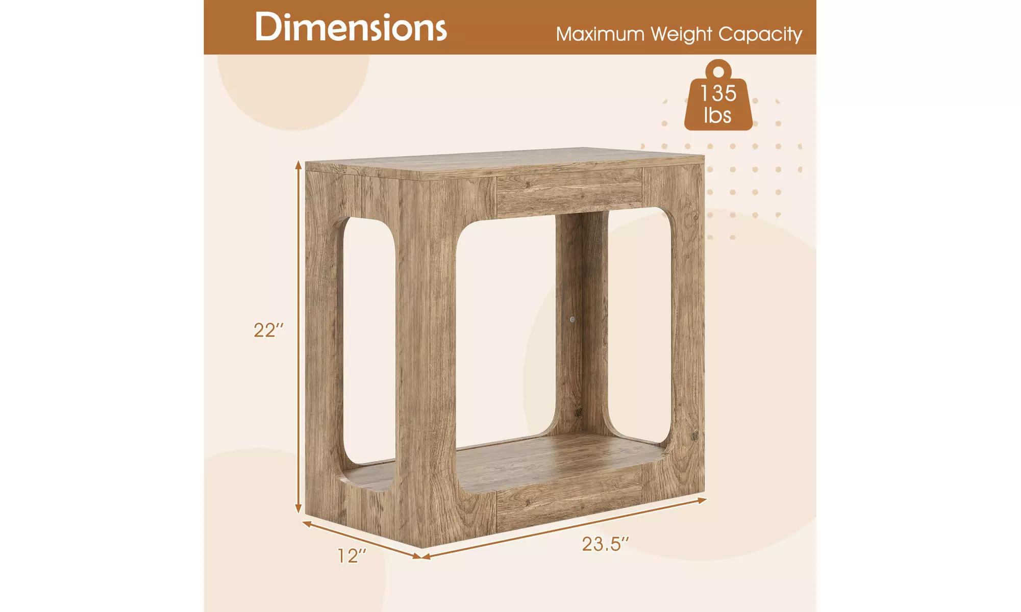One or Two Costway 2-Tier End Table with Storage Shelf