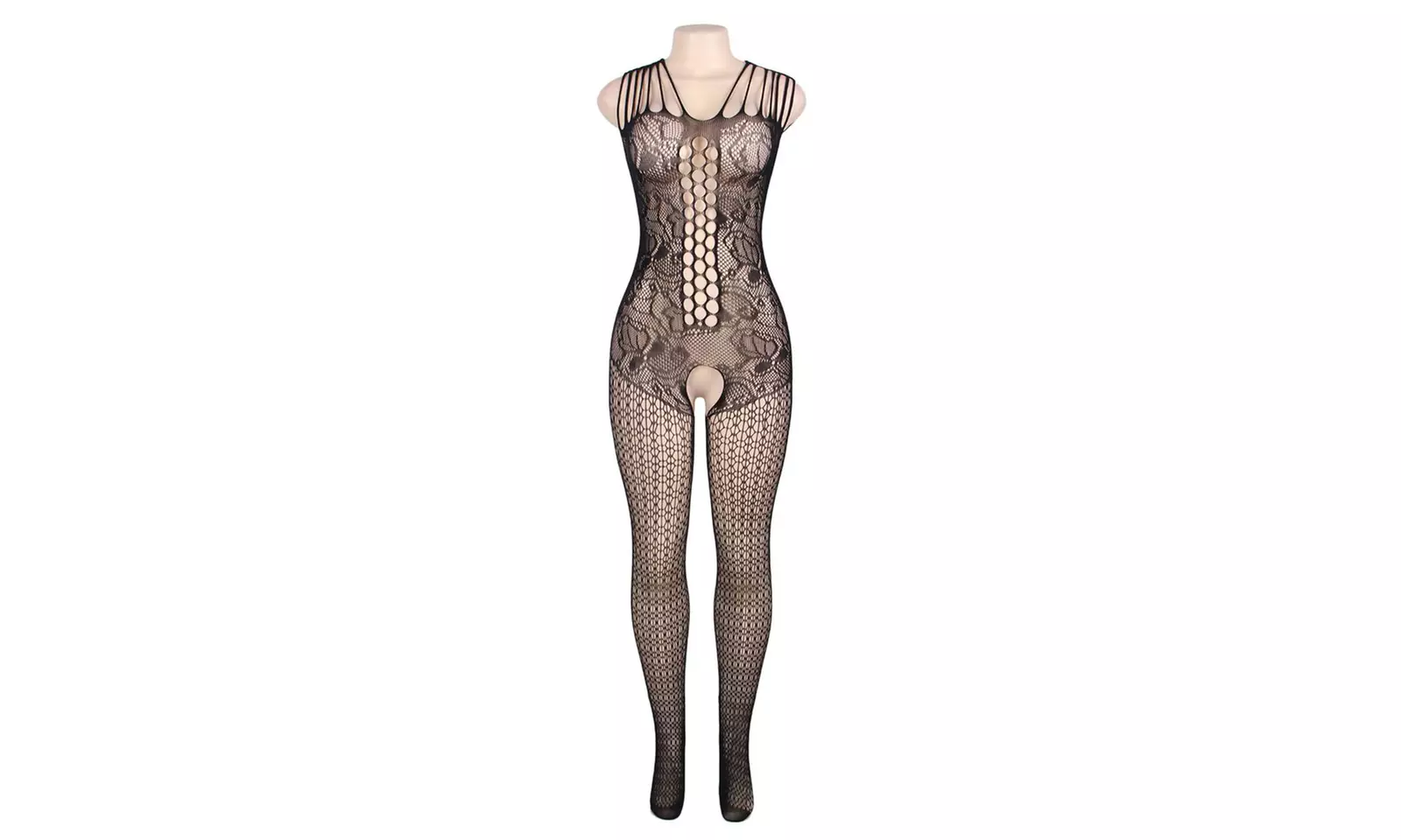 Women Fishnet Bodystocking Open Crotch Lingerie Plus Size - Primary Image