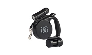 LucyBelle Pets 3-in-1 Retractable Leash With Light and Waste Bag Dispenser