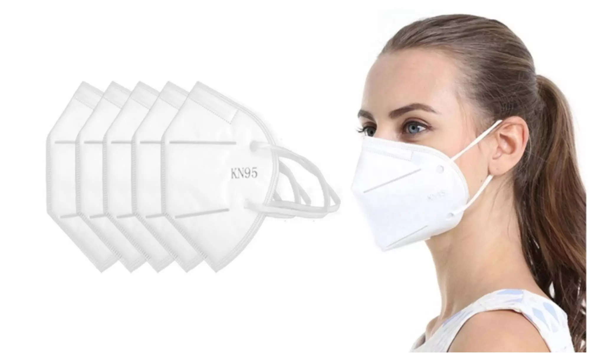 KN95 Face Masks Multi-Layer And Elastic Ear Loops - Primary Image