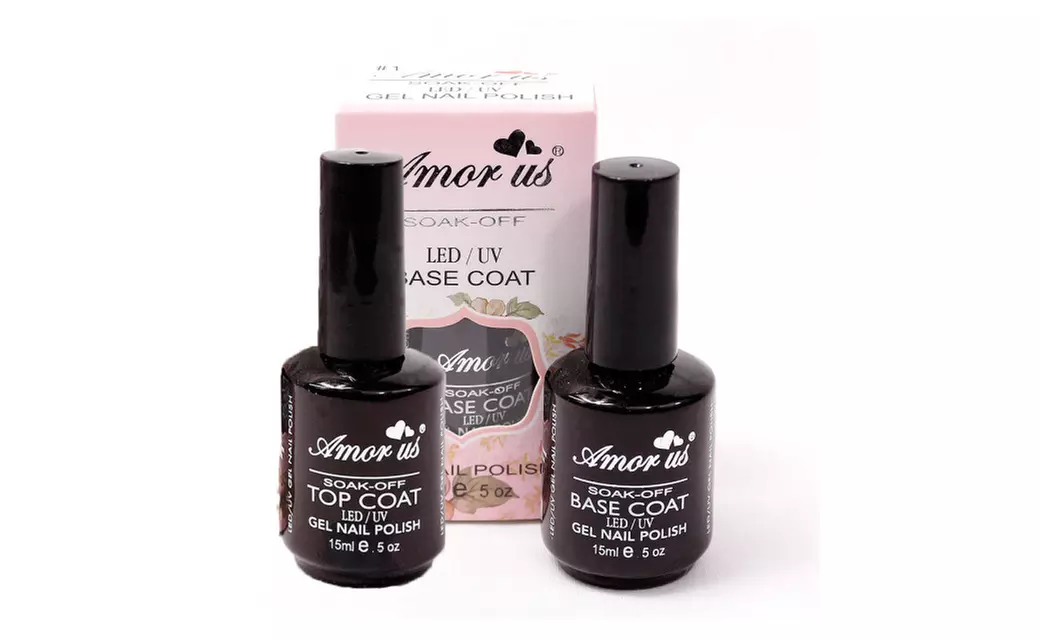 Amorus Gel Nail Polish Soak Off Uv/Led Clear (Top & Base Coat Set) - Primary Image