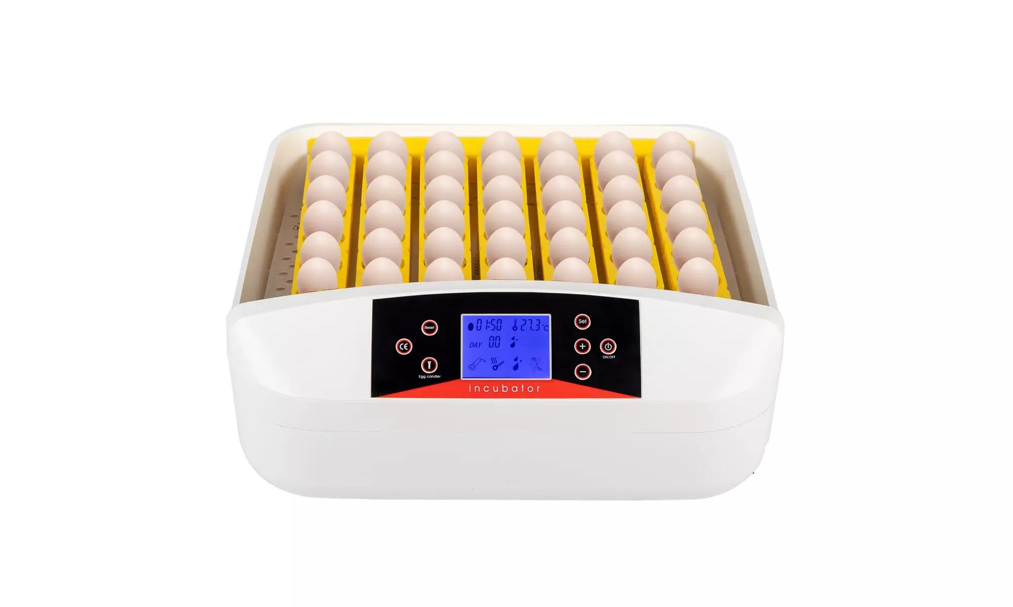 56-Egg Practical Fully Automatic Poultry Incubator with Egg Candler - Primary Image