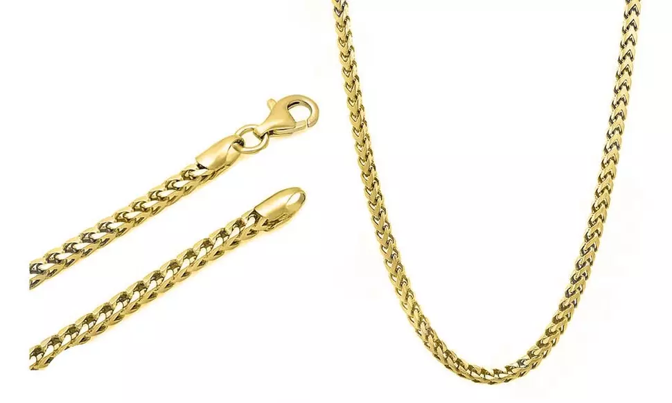 Men's Italian Made Solid Sterling Silver 230 Franco Chain - Second Medium