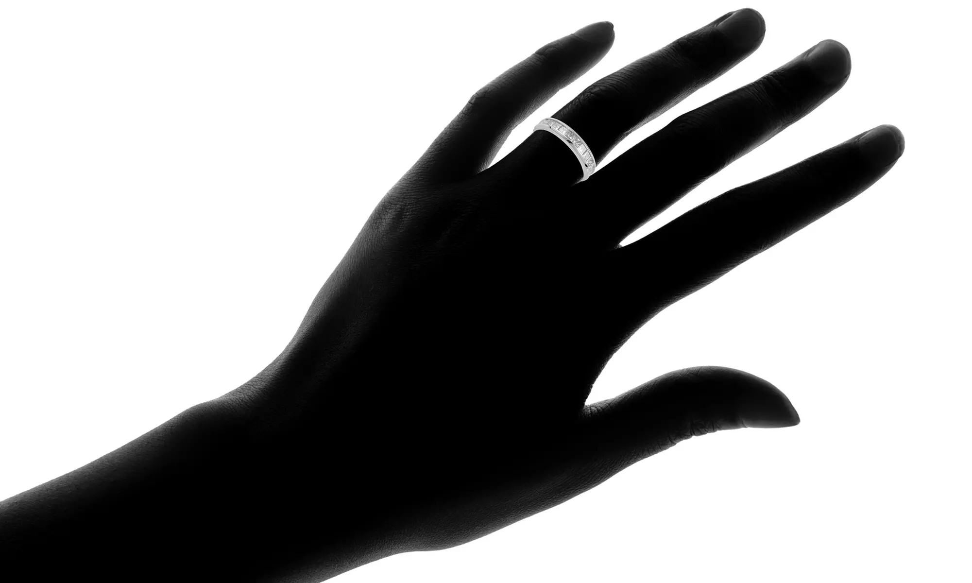 ''RF V-day Expedited - 1.00 Cttw Princess Channel Band in 10KT by Brilliant Diam - Second Medium