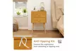 Mid Century Modern 2 Drawers Nightstand Natural Sofa Side End Table  - Second Medium