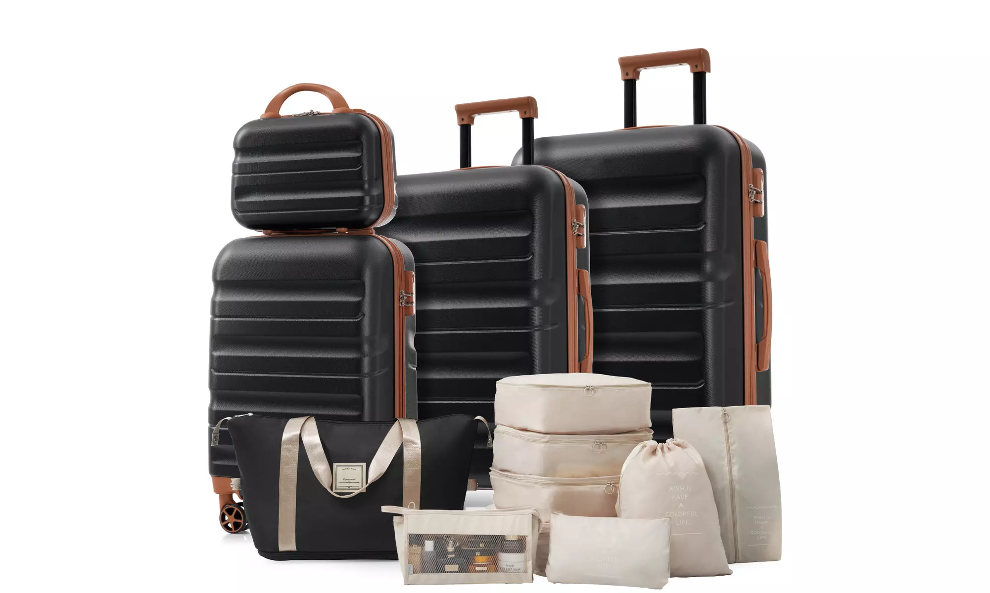 Hardshell ABS Luggage Set with Packing Cubes