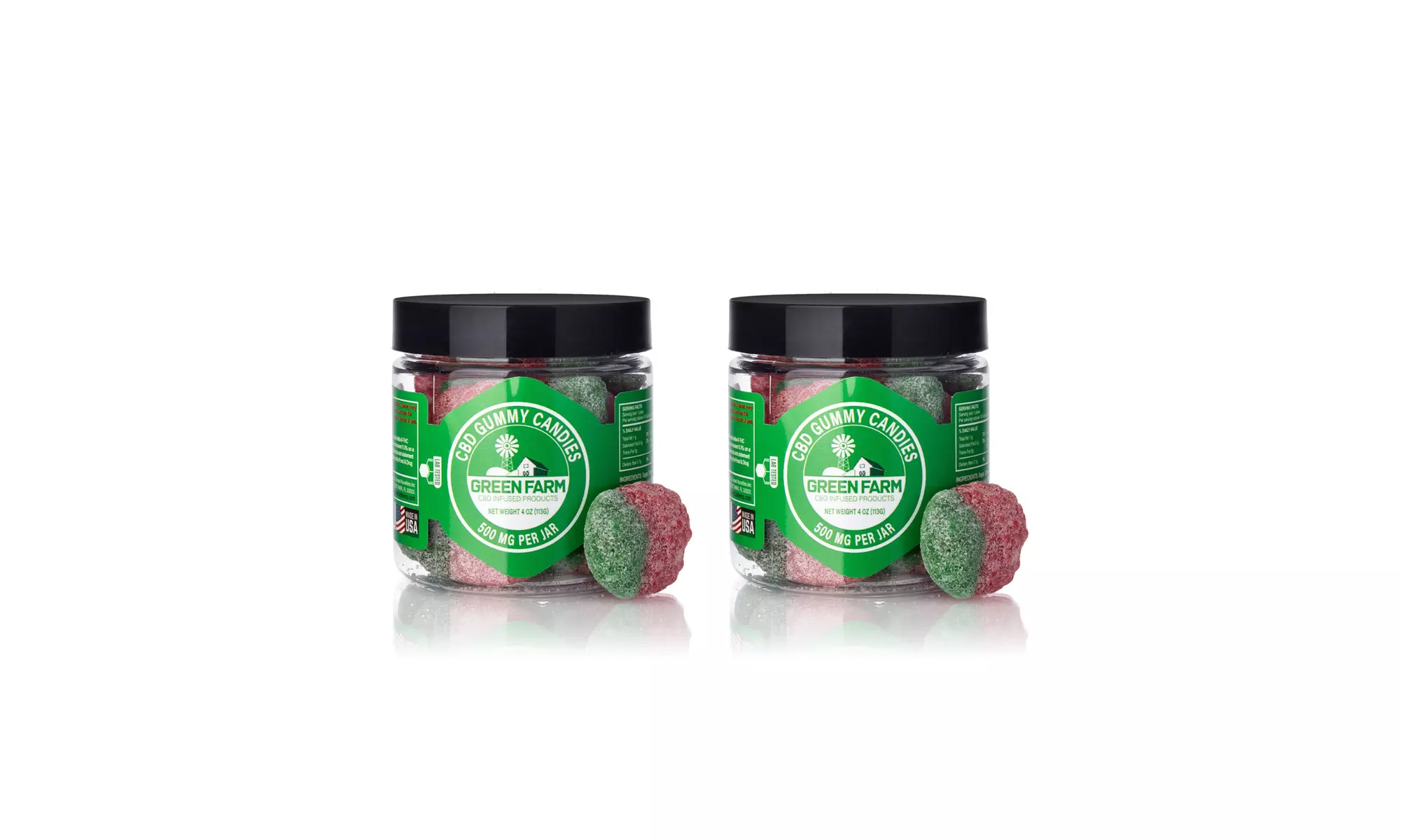 Sour Strawberry CBD Infused Gummy Candy from Green Farm (500MG-5000MG)