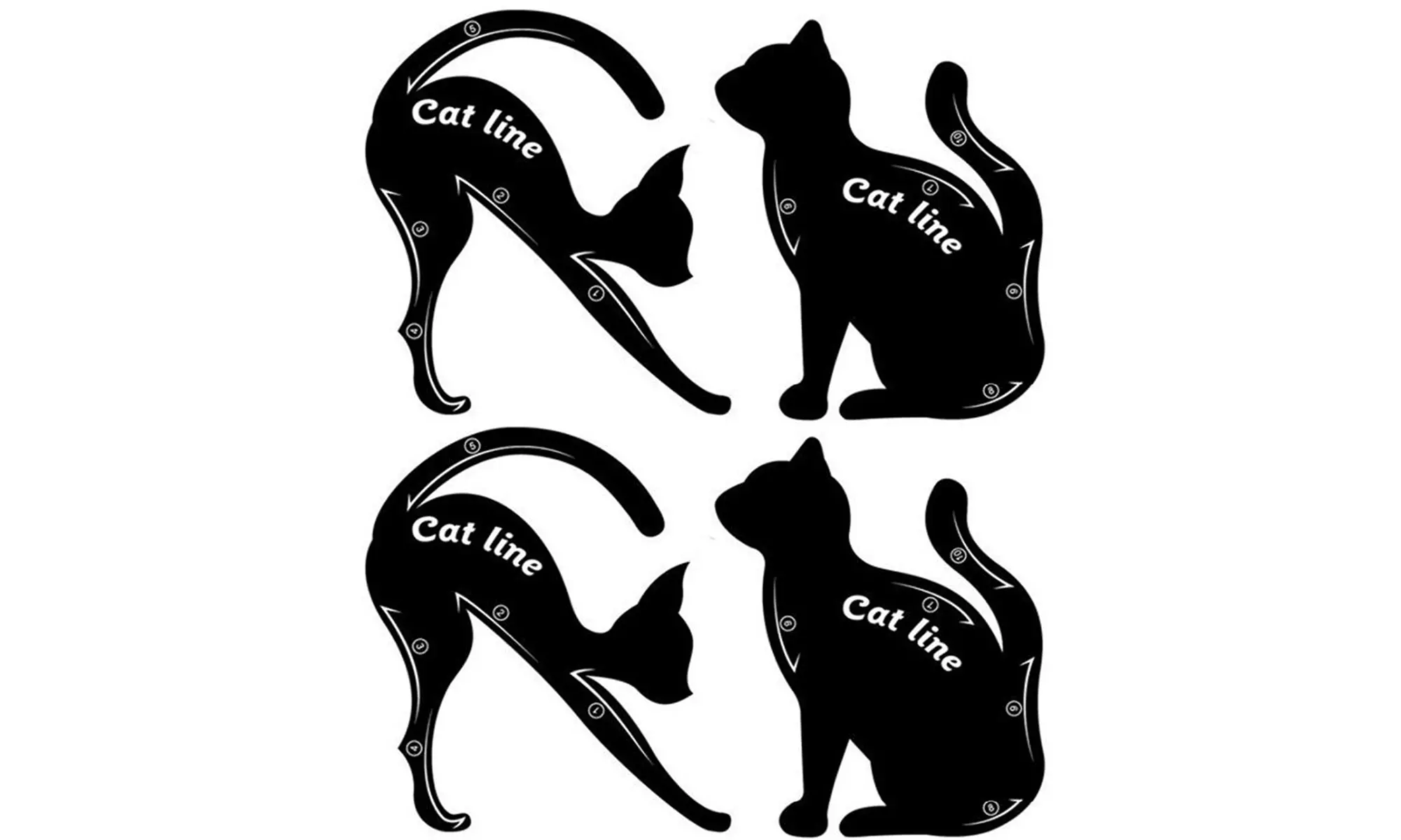 Sassy Cat Eyeliner and Eyeshadow Stencil Templates - 2 Pack - Second Medium