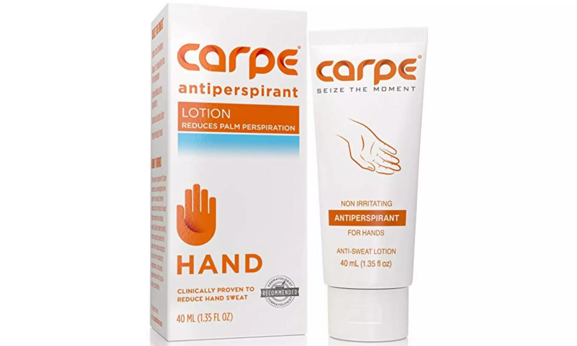 New Effective Carpe Antiperspirant Hand Lotion, Stops sweat, 40 mL - Primary Image